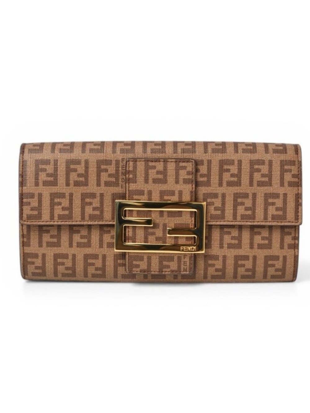 Fendi Wallet Yg1 Zucca Pattern Beige Brown - Picture 1 of 10